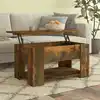 Image de Table Basse Chêne Fumé 79x49x41 Cm Bois D'ingénierie Vidaxl