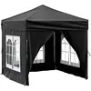Image de Tente De Réception Pliable Avec Parois Noir 2x2 M Vidaxl