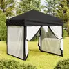 Image de Tente De Réception Pliable Avec Parois Noir 2x2 M Vidaxl