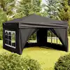 Image de Tente De Réception Pliable Avec Parois Noir 3x3 M Vidaxl