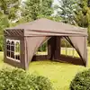 Image de Tente De Réception Pliable Avec Parois Taupe 3x3 M Vidaxl