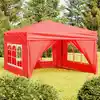 Image de Tente De Réception Pliable Avec Parois Rouge 3x3 M Vidaxl