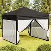 Image de Tente De Réception Pliable Avec Parois Noir 3x3 M Vidaxl