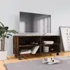 Image de Meuble Tv Sur Roulettes Chêne Fumé 90x35x35cm Bois D'ingénierie Vidaxl