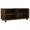 Image de Vidaxl meuble tv sur roulettes chêne fumé 90x35x35cm bois d'ingénierie
