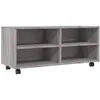 Image de Meuble Tv Sur Roulettes Sonoma Gris 90x35x35 Cm Bois Ingénierie Vidaxl