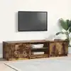Image de Meuble Tv Chêne Fumé 140x40x35,5 Cm Bois D'ingénierie Vidaxl