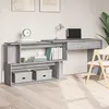 Image de Bureau D'angle Sonoma Gris 200x50x76 Cm Bois D'ingénierie Vidaxl