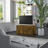Image de Meuble Tv Chêne Fumé 80x34x36 Cm Bois D'ingénierie Vidaxl