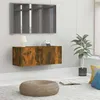 Image de vidaXL Meuble TV Chêne fumé 80x30x30 cm Bois dingénierie815504