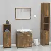 Image de Meubles De Salle De Bain Chêne Fumé Bois D'ingénierie Vidaxl