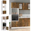 Image de vidaXL Meuble micro-ondes Lyon Chêne fumé 60 x 57 x 207 cm Bois dingénierie 815603