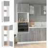 Image de Meuble Micro-ondes "lyon" Gris Sonoma 60 X 57 X 207 Cm Bois D'ingénierie Vidaxl