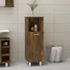 Image de Armoire De Bain Chêne Fumé 30x30x95 Cm Bois D'ingénierie Vidaxl