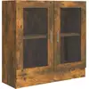 Image de Armoire À Vitrine Chêne Fumé 82,5x30,5x80 Cm Bois D'ingénierie Vidaxl
