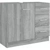 Image de Armoire De Lavabo Sonoma Gris 63x30x54 Cm Bois D'ingénierie Vidaxl