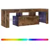 Image de Vidaxl meuble tv avec lumières led chêne fumé 120x35x40 cm