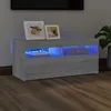 Image de vidaXL Meuble TV avec lumières LED Sonoma gris 90x35x40 cm 815676