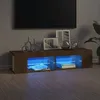 Image de Meuble Tv Avec Lumières Led Chêne Marron 135x39x30 Cm Vidaxl