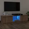 Image de Meuble Tv Avec Lumières Led Chêne Marron 140x40x35,5 Cm Vidaxl