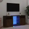 Image de Meuble Tv Avec Lumières Led Chêne Marron 120x30x50 Cm Vidaxl