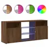 Image de Vidaxl meuble tv avec lumières led chêne marron 120x30x50 cm