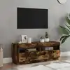 Image de Meuble Tv Avec Lumières Led Chêne Fumé 100x35x40 Cm Vidaxl