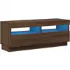 Image de Meuble Tv Avec Lumières Led Chêne Marron 100x35x40 Cm Vidaxl