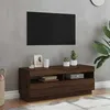 Image de vidaXL Meuble TV avec Lumières LED Armoire Basse Centre de Divertissement Armoire Média Salon Salle de Séjour Intérieur 815722