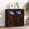 Image de vidaXL Buffet avec Lumières LED Armoire de Rangement Organisateur de Maison Meuble de Salle de Séjour Salon Intérieur Chêne 815729