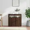 Image de Buffet Avec Lumières Led Chêne Marron 80x35x75 Cm Vidaxl