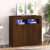 Image de vidaXL Buffet avec Lumières LED Armoire de Rangement Organisateur de Maison Meuble de Salle de Séjour Salon Intérieur Chêne 815731