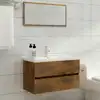 Image de Ensemble De Meubles De Salle De Bain 2 Pcs Chêne Fumé Vidaxl