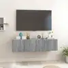 Image de Ensemble De Meuble Tv Montage Mural 2 Pcs Gris 60 X 30 X 30 Cm Vidaxl