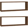Image de Étagères Murales Cubiques 2 Pcs Chêne Marron 80x15x26,5 Cm Vidaxl