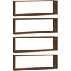 Image de Étagères Murales Cubiques 4 Pcs Chêne Marron 80x15x26,5 Cm Vidaxl