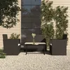 Image de vidaXL Salon de jardin avec coussins 4 pcs résine tressée noir 319194