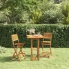 Image de vidaXL Lot de 2 Tabourets de Bar dExtérieur Pliants Chaise de Pub Siège de Bistrot Meuble de Terrasse Balcon Patio Bois 319188