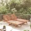 Image de Chaises Longues Lot De 2 Bois D'acacia Solide Vidaxl