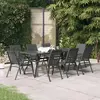Image de Ensemble À Manger De Jardin 9 Pcs Gris Et Noir Vidaxl