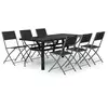 Image de Vidaxl ensemble à manger de jardin 7 pcs gris et noir