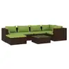 Image de Vidaxl salon de jardin 7 pcs avec coussins résine tressée marron