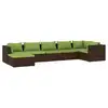 Image de Vidaxl salon de jardin 7 pcs avec coussins résine tressée marron