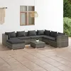 Image de vidaXL Salon de jardin 8 pcs avec coussins Résine tressée Gris 3101853