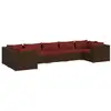 Image de Vidaxl salon de jardin 7 pcs avec coussins résine tressée marron