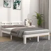 Image de Cadre De Lit Sans Matelas Blanc Bois Massif 120x200 Cm Vidaxl