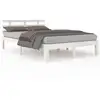 Image de Cadre De Lit Sans Matelas Blanc Bois Massif 150x200 Cm Vidaxl