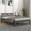 Image de Cadre De Lit Sans Matelas Gris Bois Massif 150x200 Cm Vidaxl
