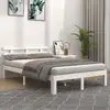 Image de Cadre De Lit Sans Matelas Blanc Bois Massif 160x200 Cm Vidaxl