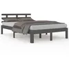 Image de Cadre De Lit Sans Matelas Bois Massif Gris 200x200 Cm Vidaxl